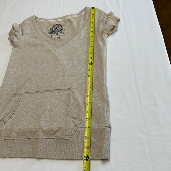 Y2K Gap Women's V-Neck Top Size Small Preppy Grunge 2000s Bella Swan Tan Brown - Picture 6 of 8